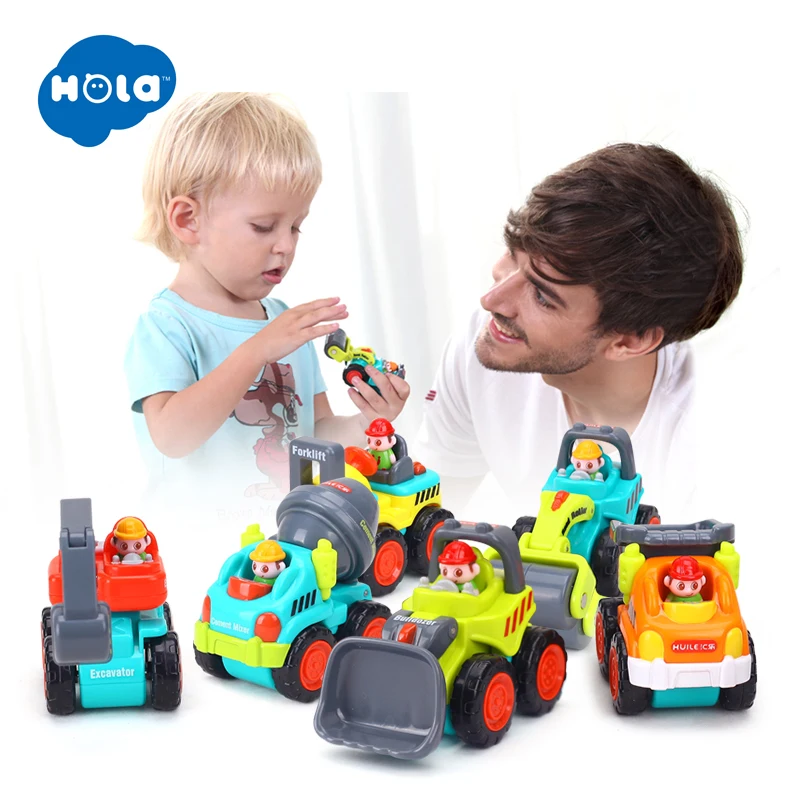 Goedkoop Hola 3116C Baby Speelgoed Bouw Voertuig Cars Heftruck, Bulldozer, Wals, Graafmachine, Dump Truck, tractor Speelgoed Voor Jongen
