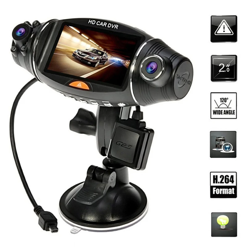 

2.7'' HD 1080P Dual Lens Car Camera Car DVR 140 Degree Front Rear Dash Cam Auto Recorder G-sensor Car Cam Recorder Night Vision