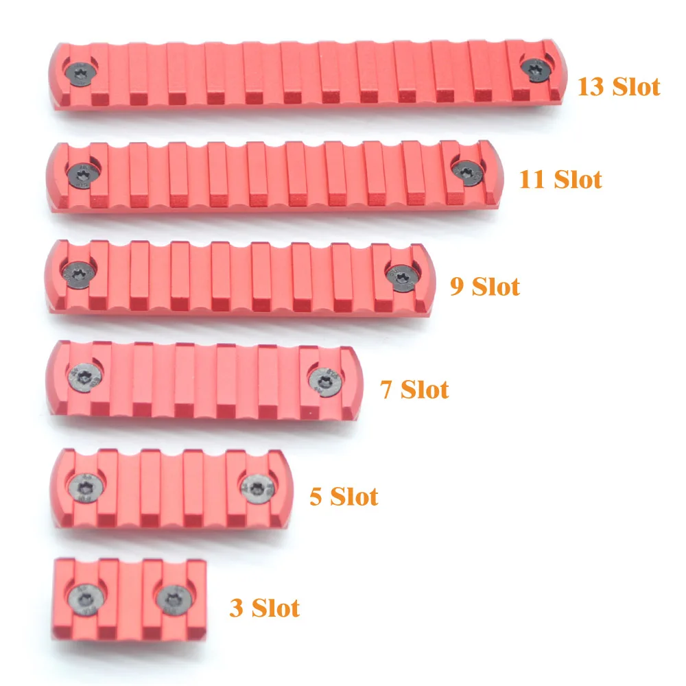 

TriRock 3/5/7/9/11/13 Slots M-lok Rail Section Picatinny/Weaver Segment Mount Attachment For M LOK Handguard Rail_Red Anodized