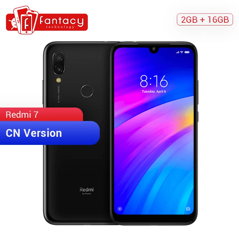 

Original Xiaomi Redmi 7 2GB RAM 16GB ROM Snapdragon 632 Octa Core 12MP Dual Camera Mobile Phone 4000mAh Large Battery