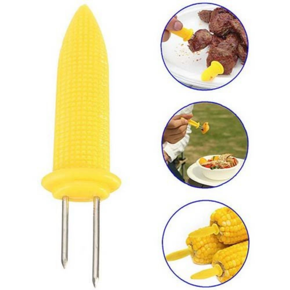 

6 pcs/set BBQ Corn Holders Fork Multi-Function Stainless Steel Barbecue Corn Tools Party Kitchen Barbecue Supplies