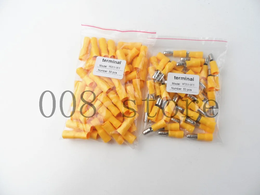 

MPD+FRD 100PCS Bullet Shaped Female Male Insulating Joint Wire Connector Electrical Crimp Terminal FRD+MPD MPD YELLOW