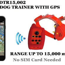 Водонепроницаемый ошейник для дрессировки собак с gps-трекером для 2 собак диапазон 15 км со встроенной антенной