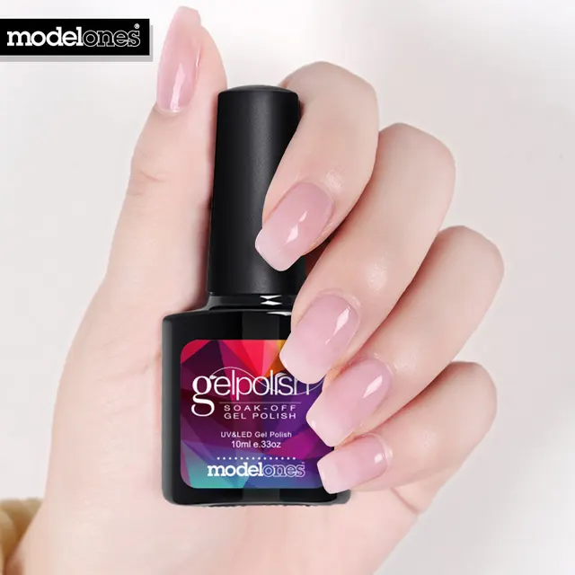 Modelones 10ML Transparent Jelly UV Nail Gel Polish Soak Off Pink Color