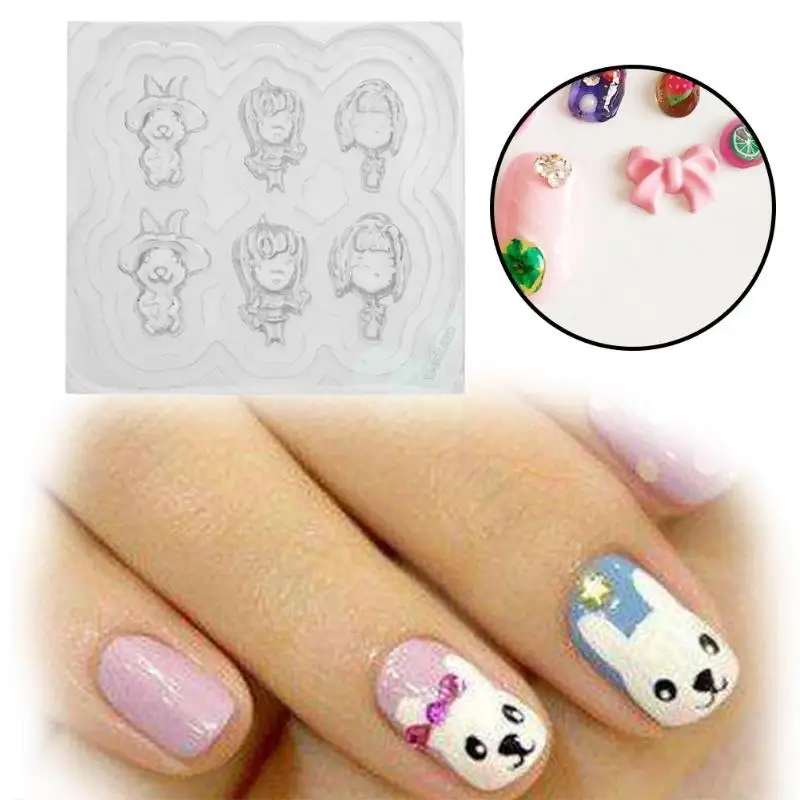 

1PC 3D Silicone Nail Art Template Acrylic Mold for Nail Art Decor Accessories DIY Design Stamping Nails Carving Stamping Mold