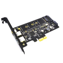 2x USB 3,0 и type-c M.2 адаптер PCIe M2 SSD SATA B Ключ к PCI-e 3,0 Контроллер конвертер Riser Card для 2280 2260 2242 2230 NGFF