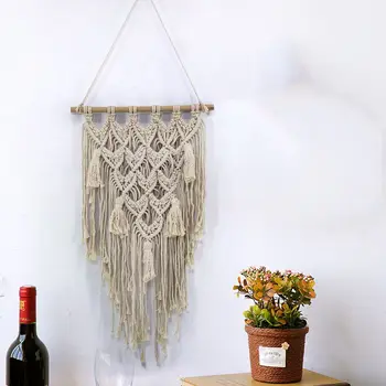 

Bohemia home cafe Decor Handmade Macrame Cotton Woven Wall Art Hanging Tapestry