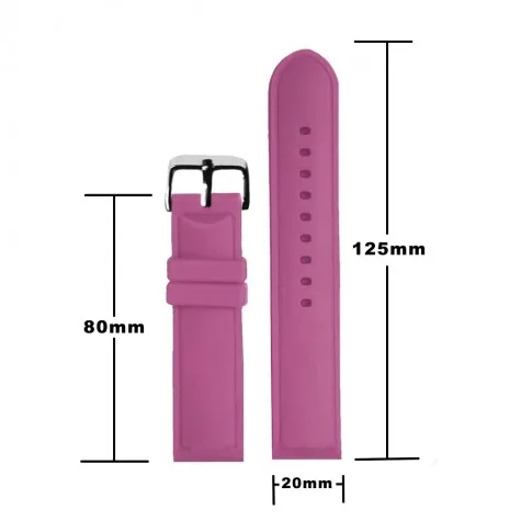 20mm Purple Colour Silicone Jelly Rubber Ladies Watch Band Straps WB1087I20JB