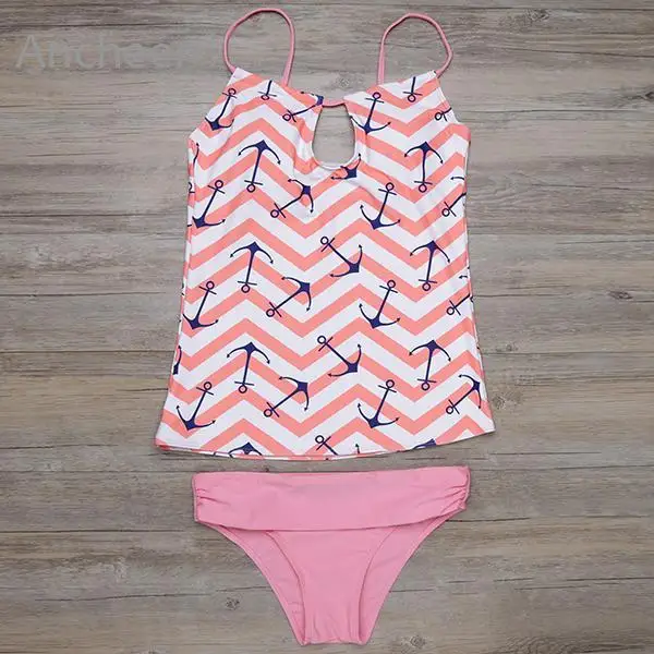 Women's Swimsuit Push Up Tankini Set Printed Padded Keyhole Swimwear Women Beachwear Swimming Suit For | Спорт и развлечения