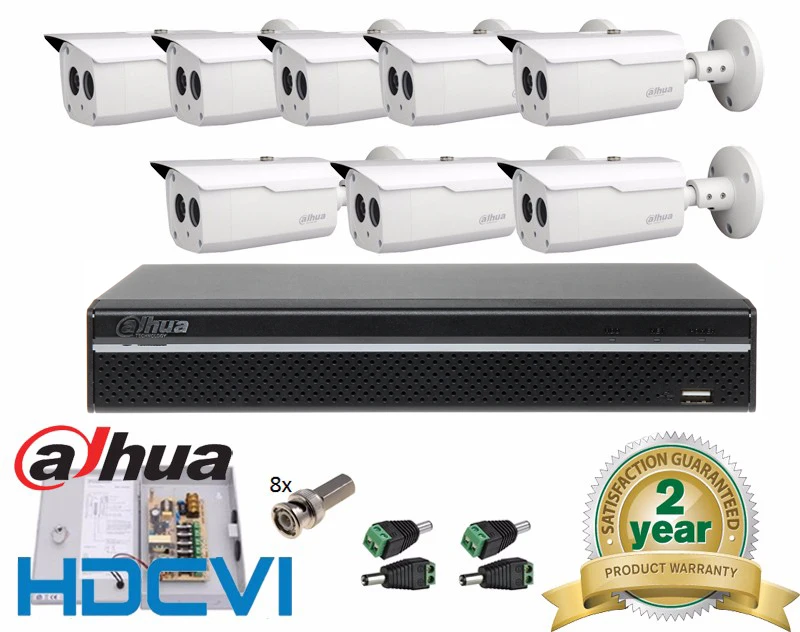 

Free Shipping Dahua Dahua High quality HD-CVI 8 channel Security Outdoor Camera System Kit 8PCS 1080P Bullet, 8CH DVR
