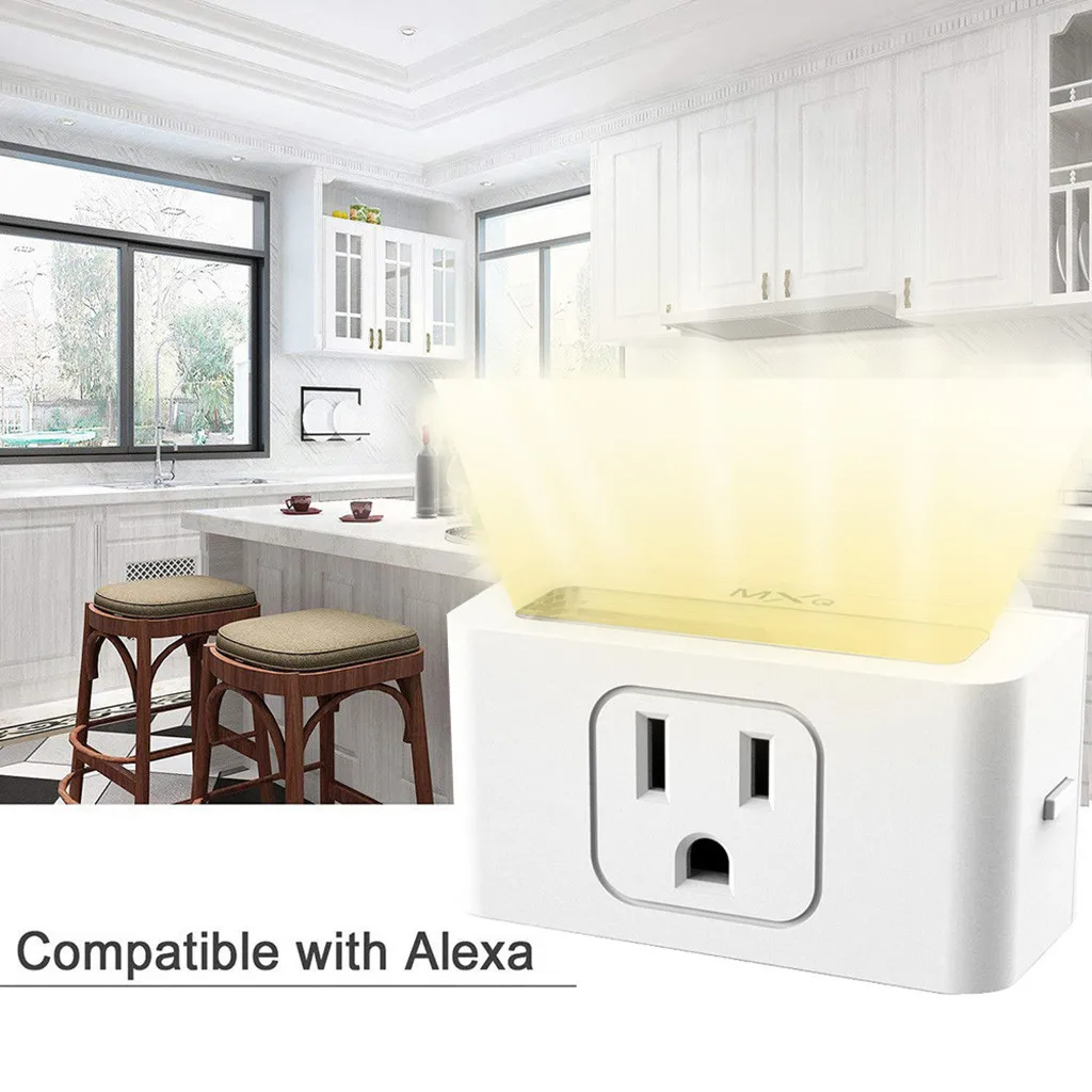 

NEW Smart WiFi Power Socket US Plug Switch For Amazon Alexa/Google Home App Control WIFI plug with led night lighting function