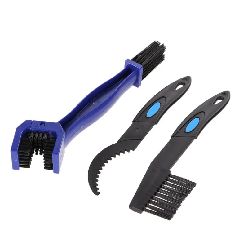 Cheap new hot 3 in 1 Motocycle Bicycle Chain Cleaning Brush Set Mountain Bicycle Gear Cleaner Scrubber Cycling Tool 4