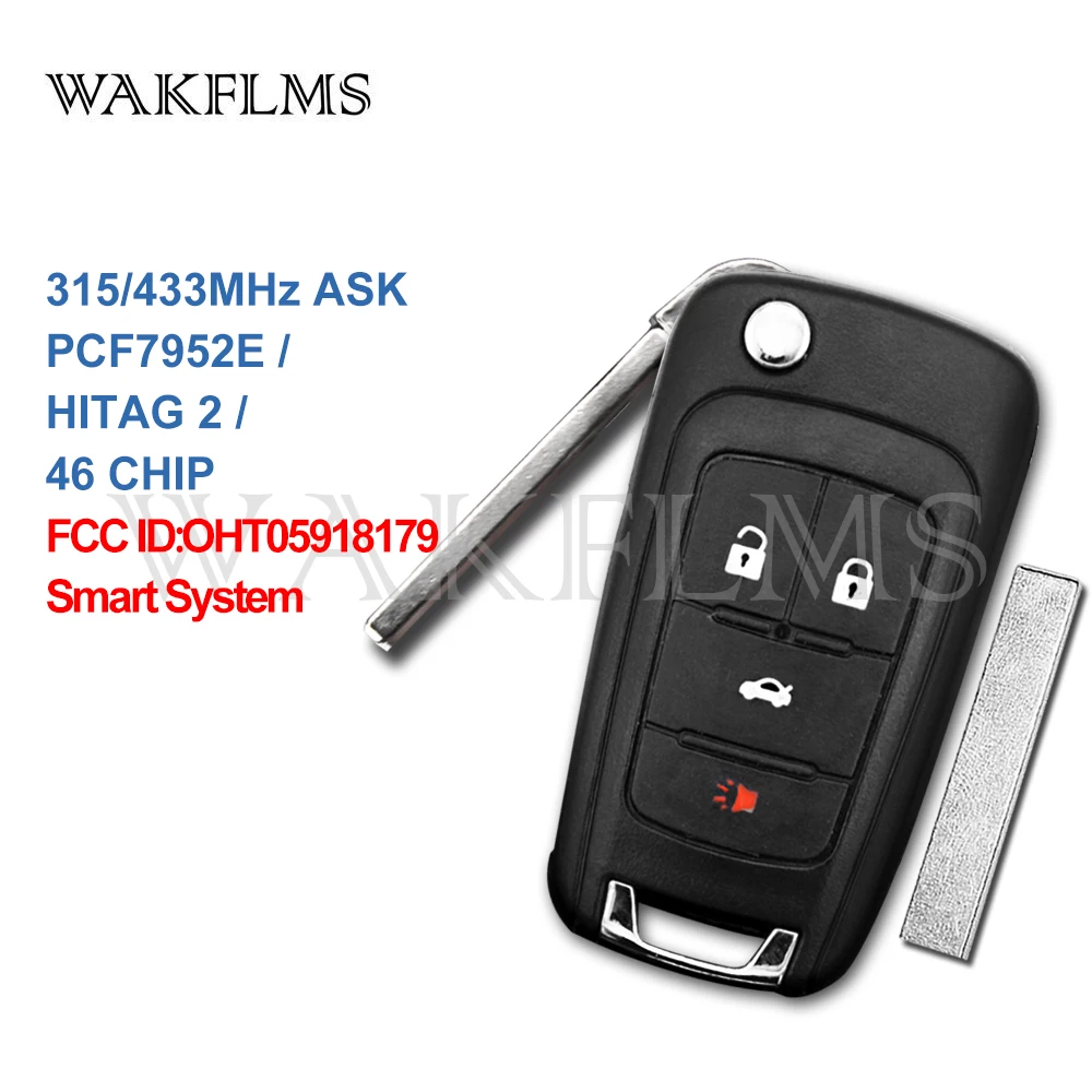 4 btns Smart Remote Автомобильный ключ 315 МГц 433 МГц для Chevrolet Cruze Impala Malibu SS 2011- PCF7952E HITAG 2 46 чип OHT05918179