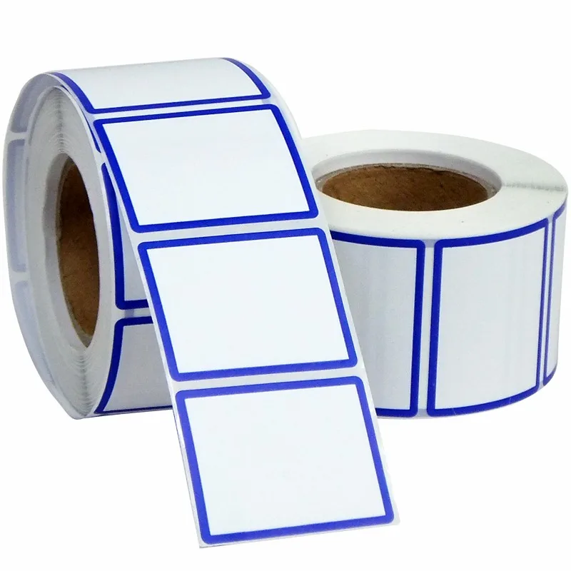 Papel de Etiqueta Térmico para Supermercado em Branco Rótulos 34mm com Vermelho Azul Borda Adesivo 44mm x - 3 vermelho azul borda, papel de etiqueta adesivo térmico para supermercado
