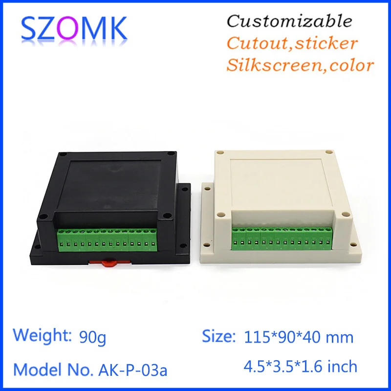 

wall mounting plastic box with terminal block (4 pcs) 115*90*40mm instrument housing case control box szomk junction box