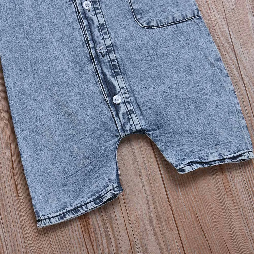 Muqgew для новорожденных для маленьких мальчиков без рукавов джинсовый комбинезон детская одежда ropa para bebe# A27