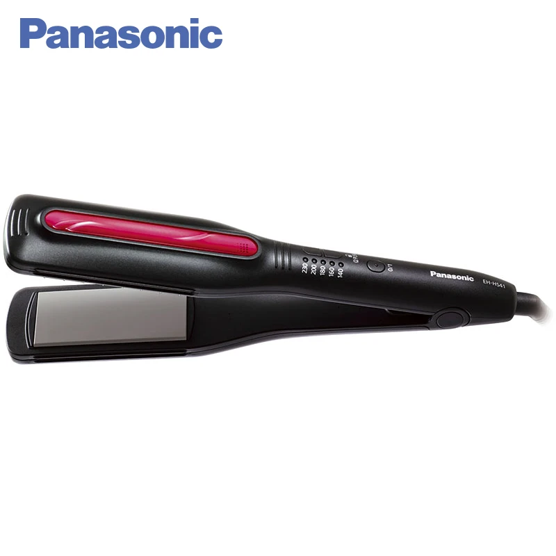 Panasonic EH-HS41-K865 Выпрямитель для волос, Мощность 50 Вт, Широкая пластина, Эффективное выпрямление волос любого типа, 5 температурных режимов, Автоматическое отключение