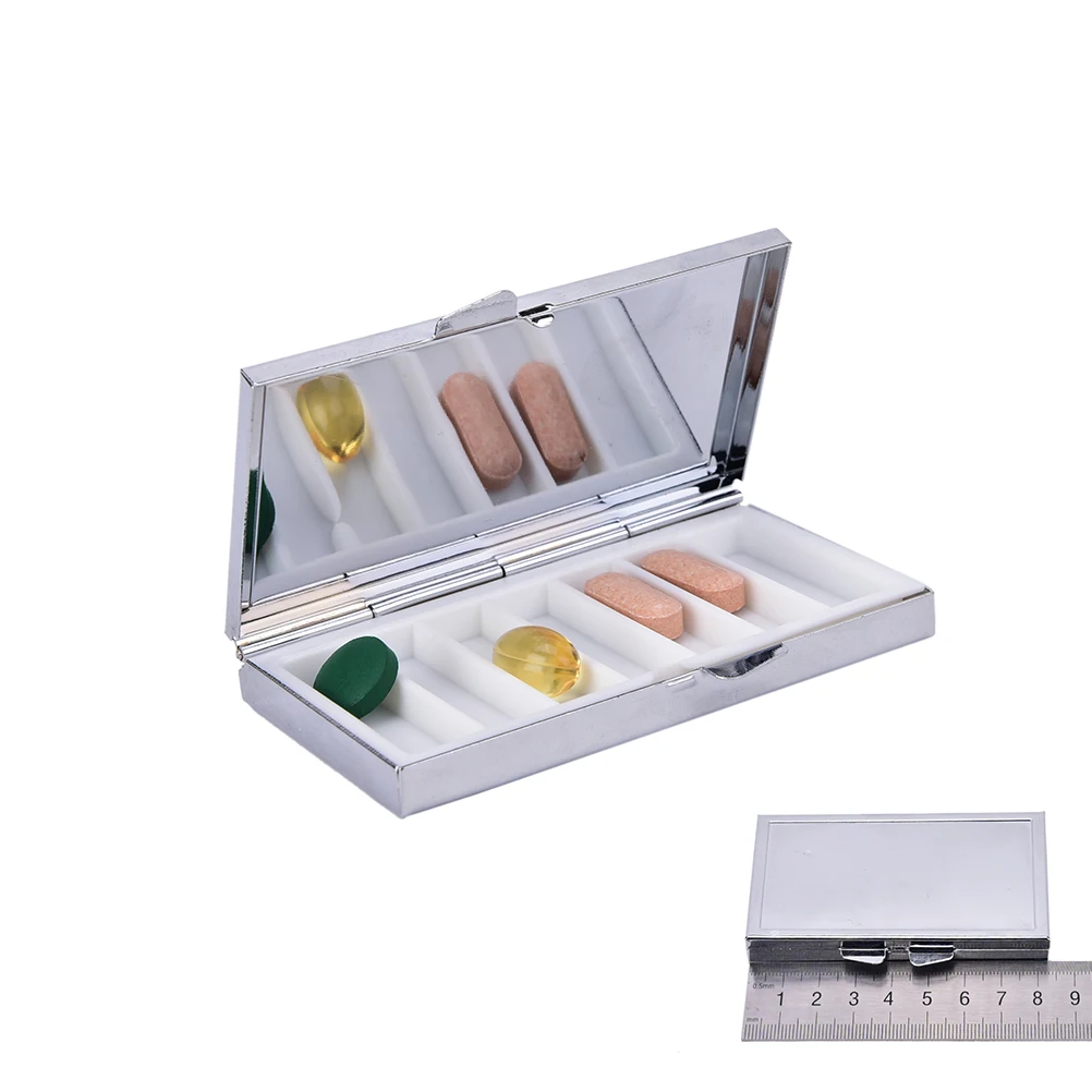 Metal Alloy 7 grid Folding pill case container for Medicines Organizer
