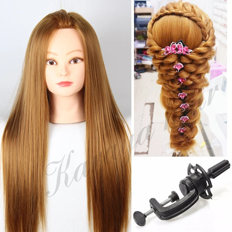 Blonde Hair Hairdressing manikin Training Head with Wig Heat Resistant