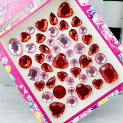 2 листов сверкающая жемчужина diamond 3D наклейки игрушки партия Декор пользу Jewel печать телефона подарок для девочек детская игра DIY ручной работы - Цвет: B