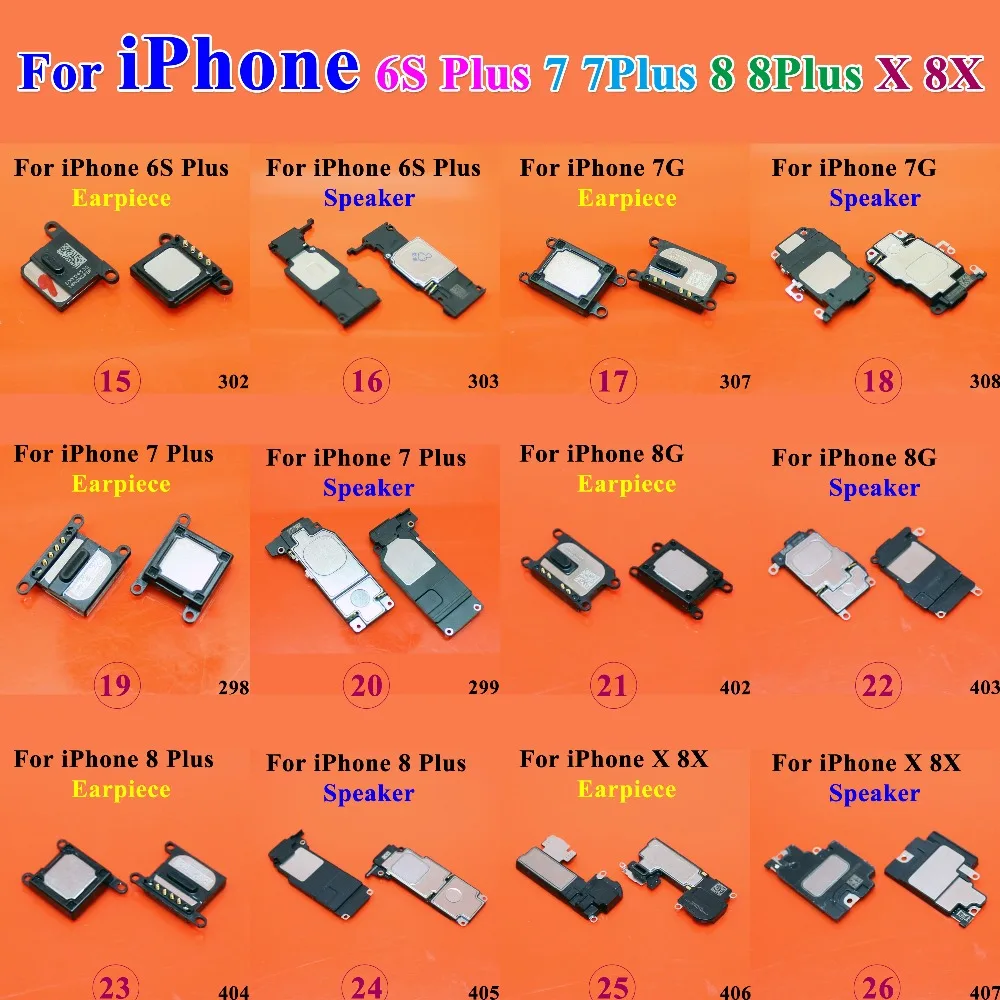 

1pcs Earpiece Speaker for iPhone 6S Plus 7G 7 Plus 8G 8 Plus 8X X LoudSpeaker earphone Speaker Mobile phone replacement parts