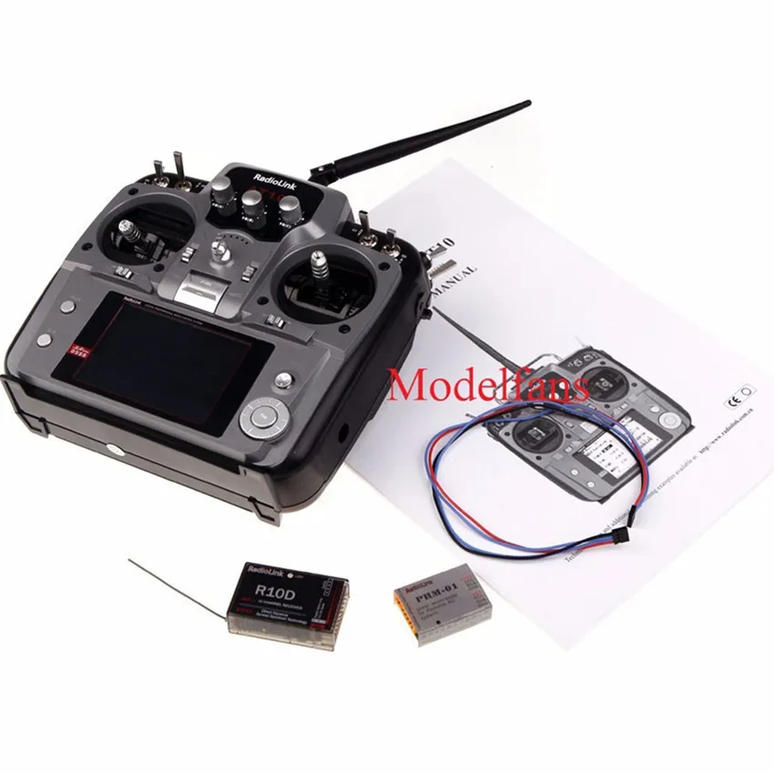 

Orange and black RadioLink AT10 2.4G 10CH Remote Control System Transmitter R10D Receiver & PRM-01 Voltage Return Module Mode2