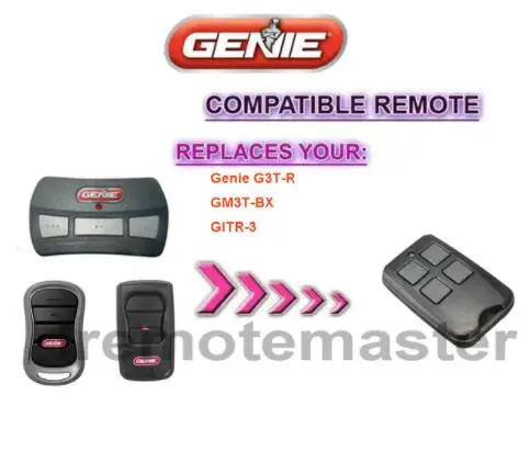 

Compatible Garage Gate Opener Remote Control For Genie G3T-BX 4 Button 315/390 MHz