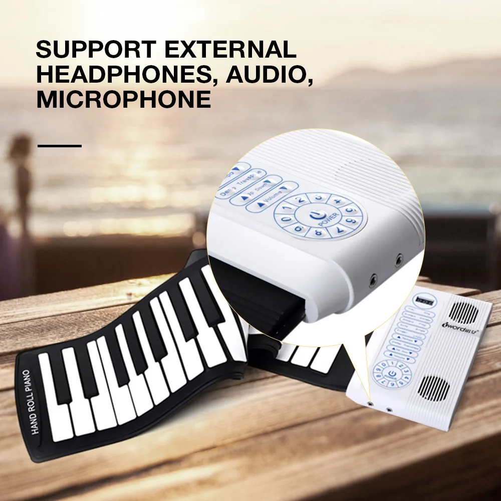 iWord S3061 Portable Hand Roll Silicone Keyboard Electronic Organ