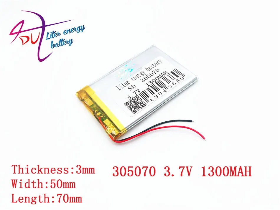 305070 3,7 V 1300mAh 265068 литиево-полимерный lipo перезаряжаемый аккумулятор ионные ячейки для Mp3 Рисованные подложки DVD электронная книга bluetooth гарнитура