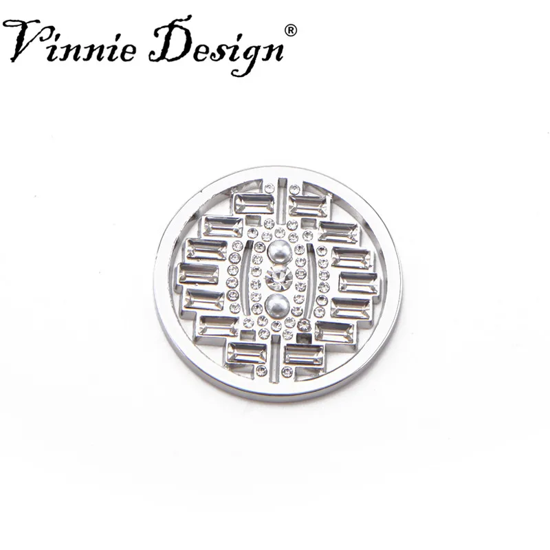Vinnie Design Jewelry 33mm Luxury Aurora Crystal Pearl Coin fit for Pendant Necklace Women | Украшения и аксессуары