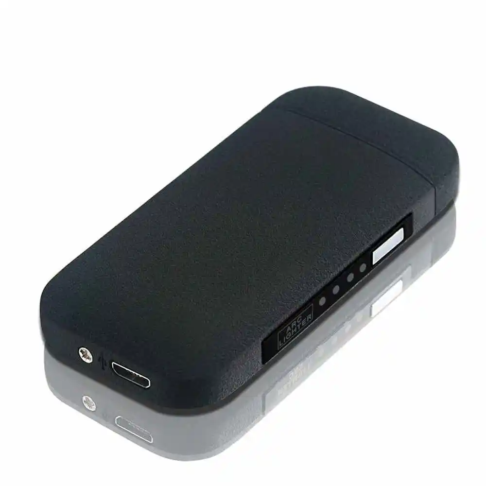 1 шт. USB перезаряжаемая ветрозащитная беспламенная Зажигалка светодиодный переключатель двойной дуги электрические зажигалки металлическая зажигалка для курения сигарет - Цвет: matte black