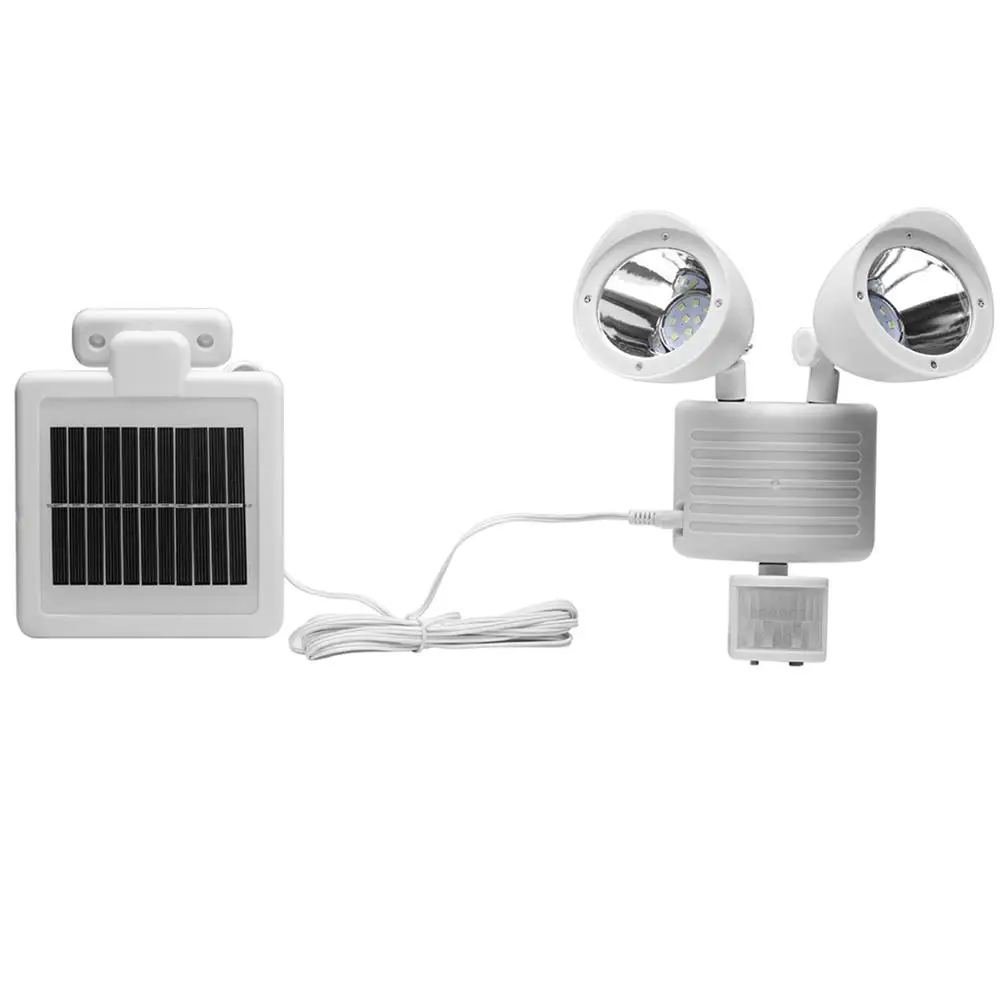 

22 LEDs Solar Light Twin Dual Head PIR Motion Sensor Lighting Outdoor Solar Lamp Waterproof Pathway Emergency Street Wall Lights