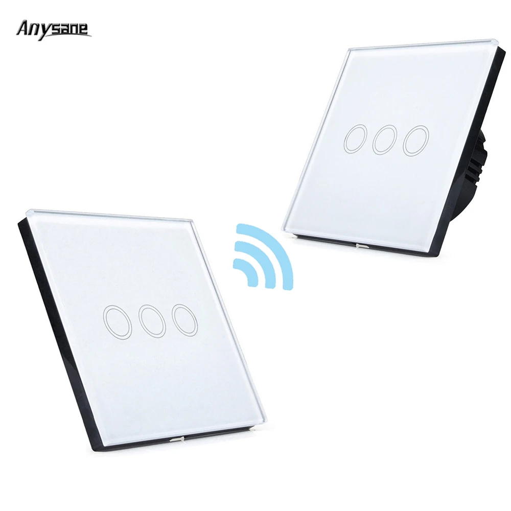 Goedkoop 3 CH Draadloze Smart Afstandsbediening Schakelaar 433 mhz RF Smart Controle Remoto Plug Touch Wandmontage Lichtschakelaar Smart Home gebruik