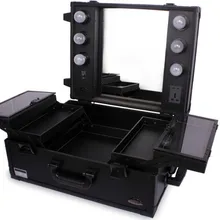 Новинка Профессиональная Алюминиевая коробка для макияжа косметический чехол с троллей макияж коробка светильник чехол