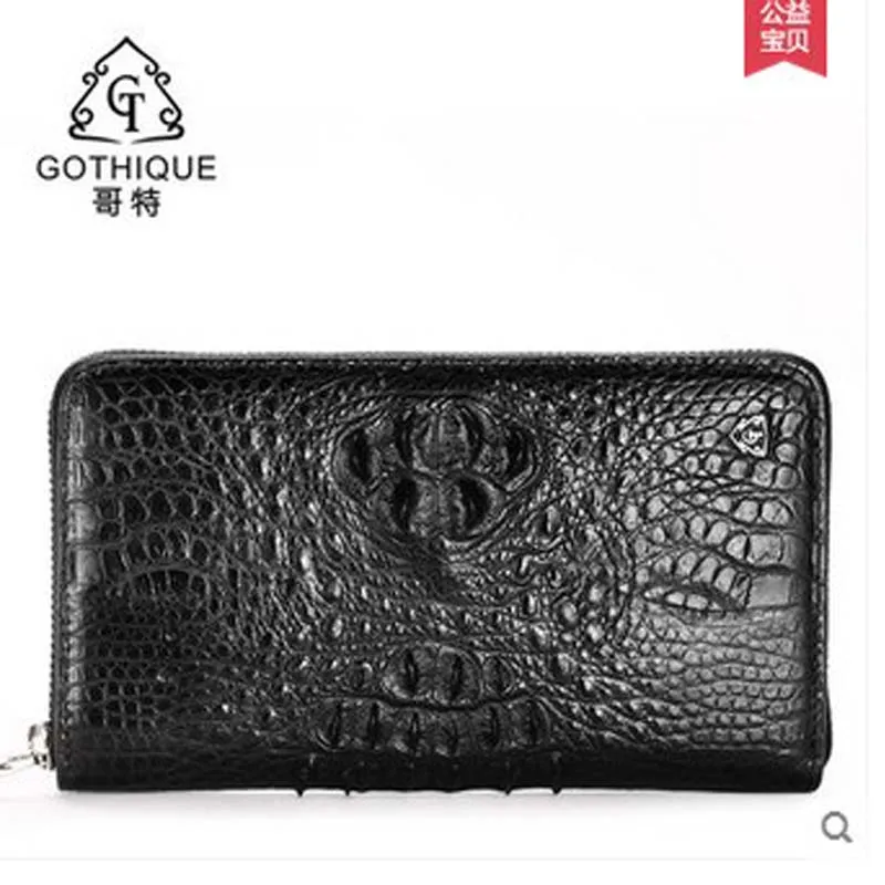 

2018 gete new hot free shipping Alligator wallets long men business bag zipper male big capacity high-end men handbag
