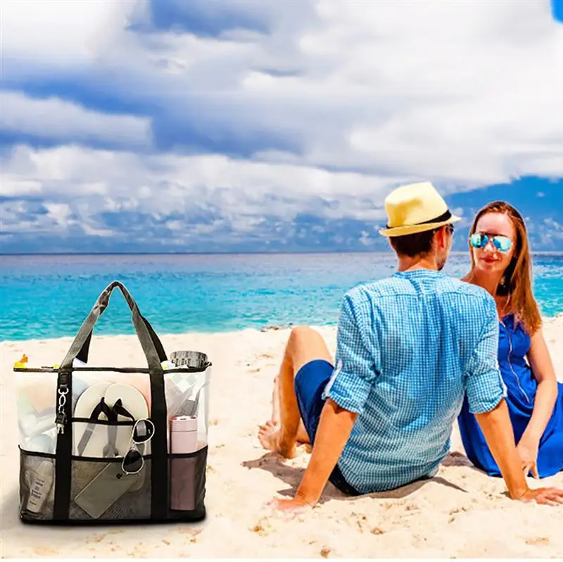 Большая вместительная пляжная сумка на плечо из ПВХ с мини-сумкой Прозрачная женская сумка-тоут моющаяся Сумочка для монет