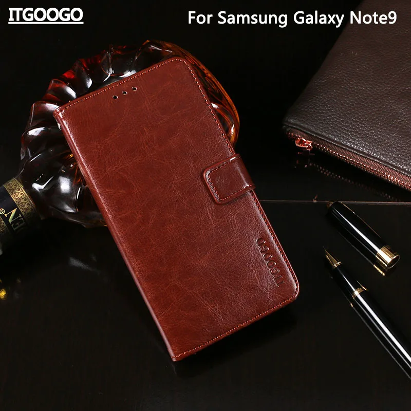 Роскошный кожаный флип-чехол для samsung Galaxy Note9 задняя крышка чехол телефона Note 9