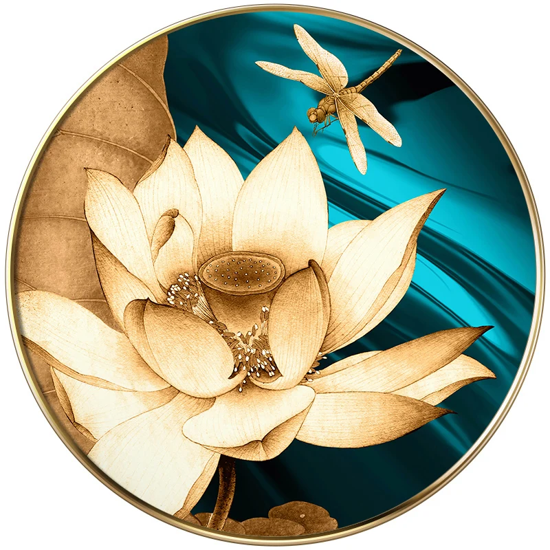 EECAMAIL китайский стиль гостиной алмазная живопись Золотой светильник роскошный лотос спальня прикроватная вышивка крестиком 5D Полный алмаз