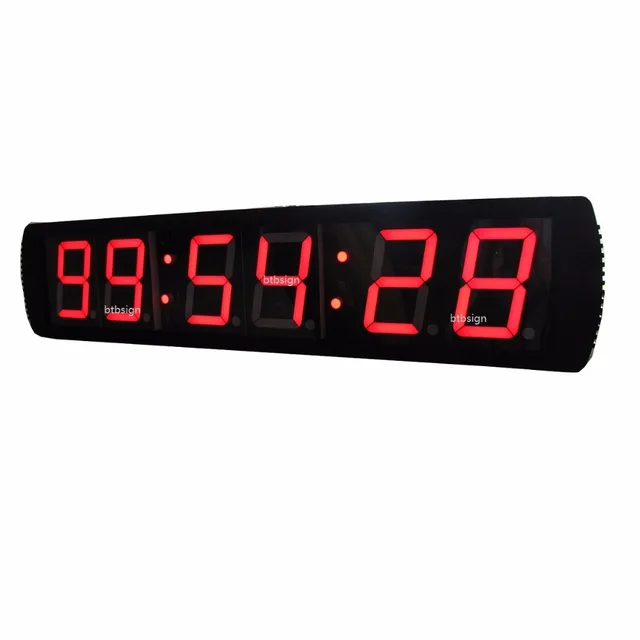 4'' 6Digits Jumbo HHMMSS LED Countdown Wall Clock LED Race Clock For