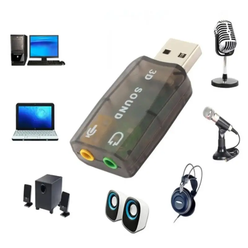 USB2.0 Audio Headset Headphone Earphone Mic Microphone Jack Converter