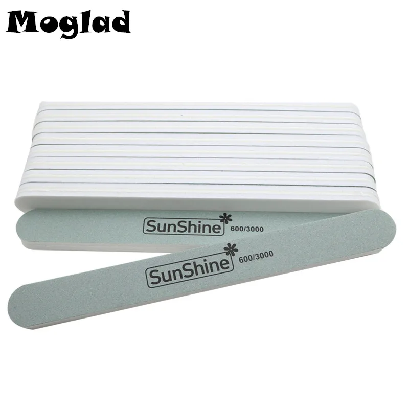 Moglad 10pcs/lot 600/3000 grit spong material nail buffer salong manicure nail file buffer