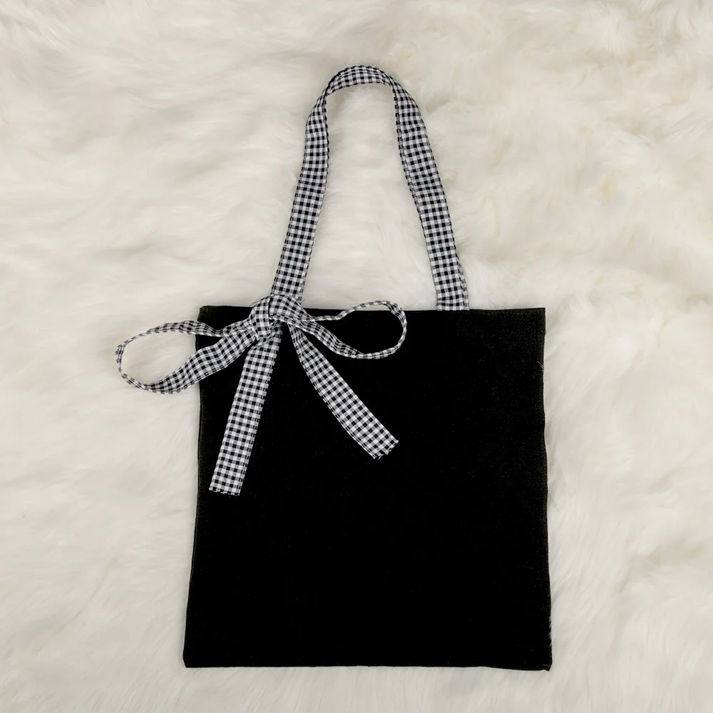 Новые очаровательные сумки женские сумки с бантом холщовая Повседневная Сумка-тоут сумки Сумка для шопинга на плечо сумка для покупок подарки для девочек