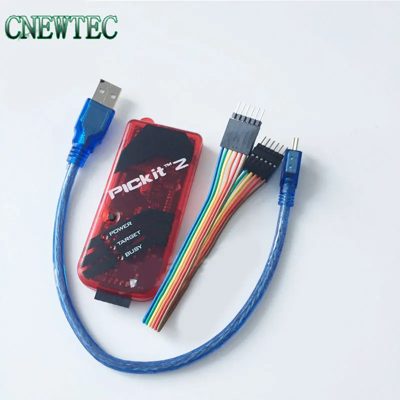 PICKIT2 PIC Kit2 симулятор PICKit 2 программатор Emluator красного цвета с USB кабелем Dupond Wire|cable