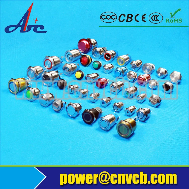 2505 25mm Ring lamp brass doorbell 24VDC red led metal push button switch