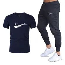 Hot New Men's Sets T Shirts+pants men Brand clothing Two piece suit tracksuit Fashion Casual Tshirts Gyms Workout Fitness Sets
