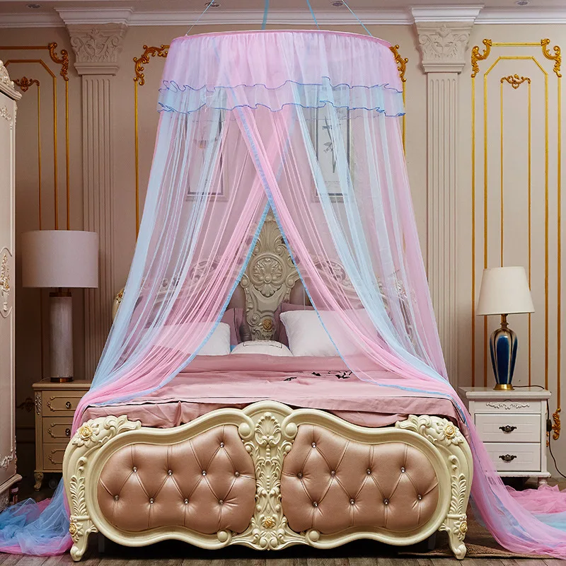 

Mosquito Net Princess Insect Net Single-door Hung Dome Bed Canopies Netting Round Mosquito Net Commonly Used Coloful