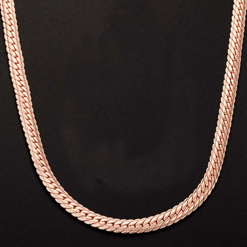 Комплект из браслета и цепи под розовое золото 6 мм|jewelry kitchen|bracelet machinejewelry gold bracelet |