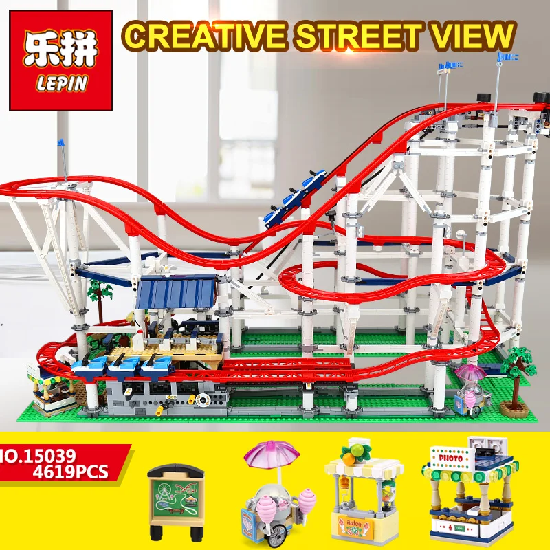 

new DHL Lepin 15039 The 10261 Roller Funny Model Coaster Set Building Series Buidling Blocks Bricks Kids Toys legoinglys Gifts