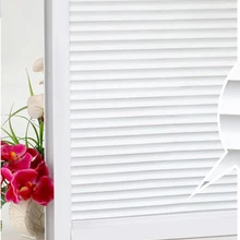 Статический Цепляются 70 см x 300 см матовый конфиденциальности окно-жалюзи Стекло декоративные окна пленка матовый белый в полоску Стекло раздвижные двери