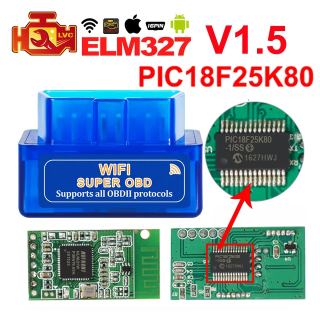 

ELM327 OBD2 WIFI V1.5 code reader with PIC18F25K80 Car Diagnostic tool OBD 2 ELM 327 Scanner For Android/IOS/Windows 12V Diesel